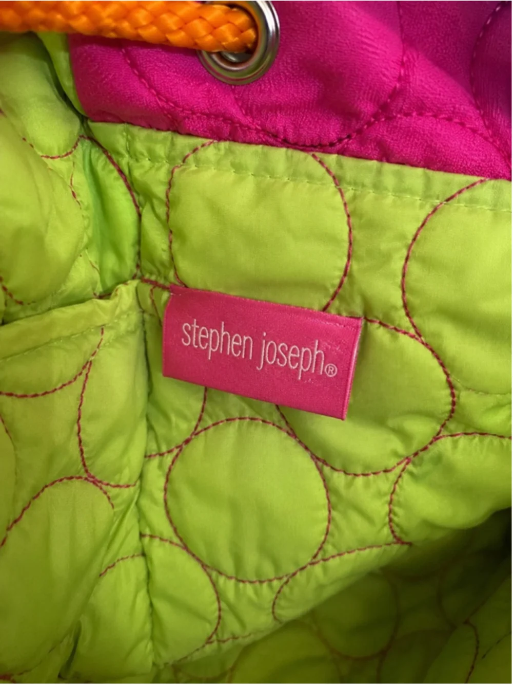 Stephen Joseph Owl Backpack Pink Quilted Drawstring Kids Preschool Daycare Bag